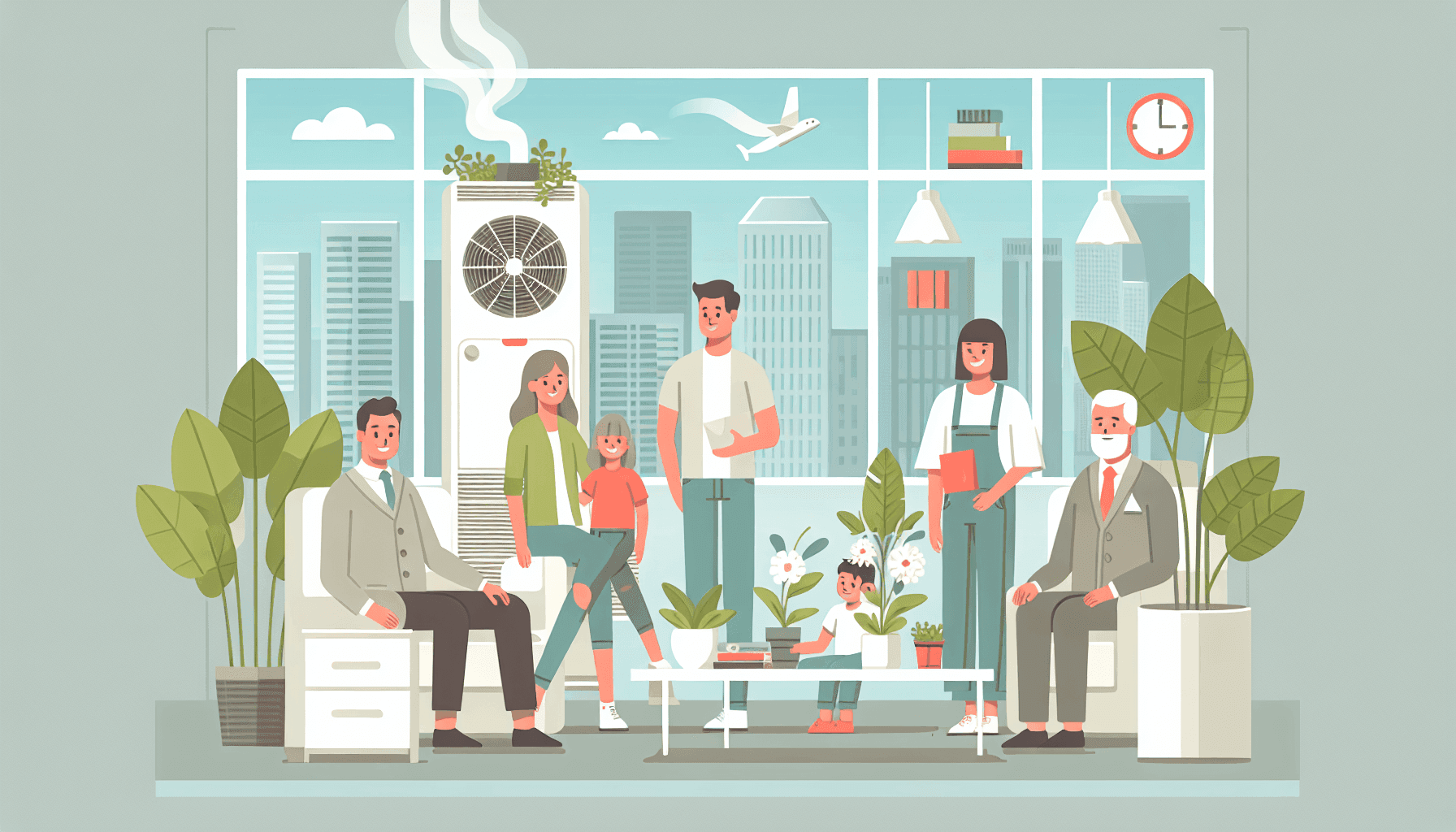 Family enjoying clean indoor air at home